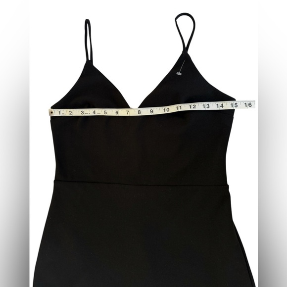 Express Black Ruffle Hem Mini Dress Small | Sleeveless Spaghetti Strap LBD NWOT - Picture 8 of 11
